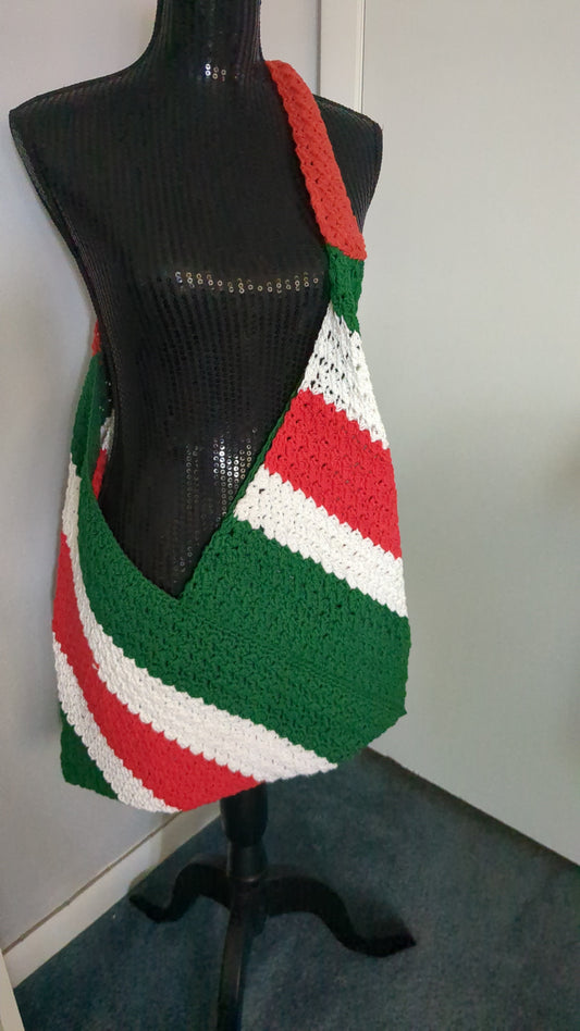 Cross body bag hand crocheted